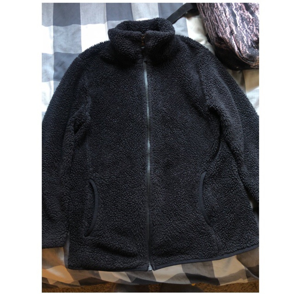 Black Teddy bear zip up from Uniqlo